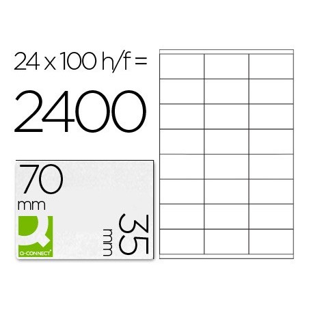 ETIQUETAS ADESIVA A4, Q-CONNECT, 70 X 35 MM