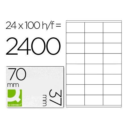 ETIQUETAS ADESIVA A4, Q-CONNECT, 70 X 37 MM