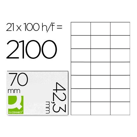ETIQUETAS ADESIVA A4, Q-CONNECT, 70 X 42,3 MM