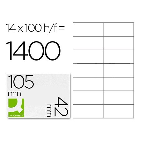 ETIQUETAS ADESIVA A4, Q-CONNECT, 105 X 42 MM