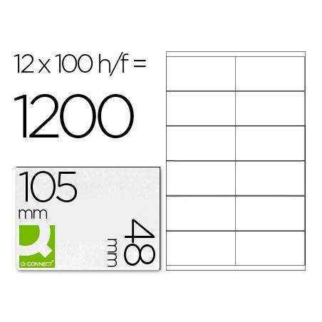 ETIQUETAS ADESIVA A4, Q-CONNECT, 105 X 48 MM