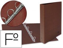 PASTAS ANEIS LIDERPAPEL CARTAO FORRADO COURO FOLIO NATURAL,