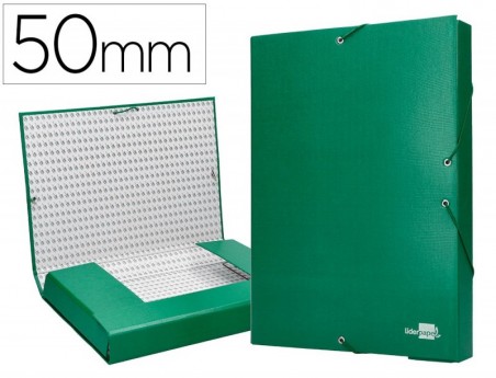 PASTA PARA PROJECTOS LIDERPAPEL, LOMBADA 50MM, VERDE