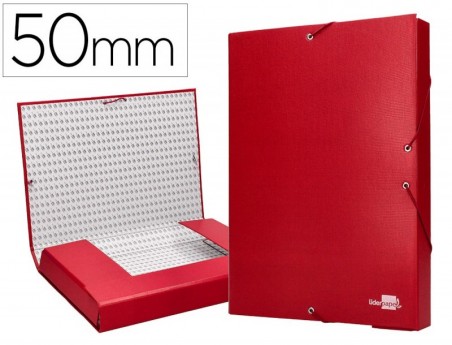 PASTA PARA PROJECTOS LIDERPAPEL, LOMBADA 50MM, VERMELHA