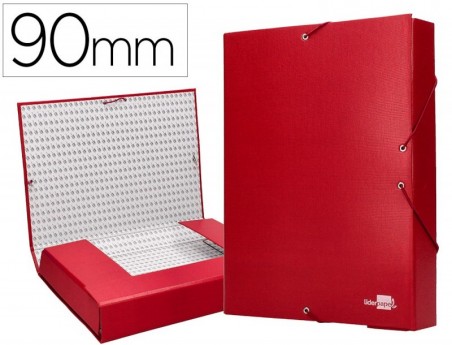 PASTA PARA PROJECTOS LIDERPAPEL, LOMBADA 90MM, VERMELHA