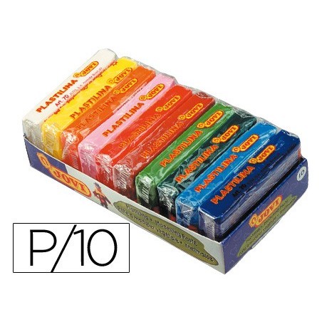 PLASTICINA JOVI BARRA 10 CORES SORTIDAS DE 50 GRS