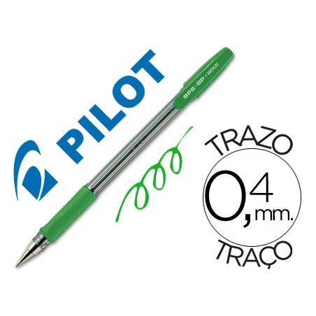 12un ESFEROGRAFICA PILOT BPS-GP VERDE -COM GRIP-TINTA BASE D