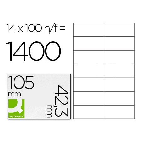 ETIQUETAS ADESIVA A4, Q-CONNECT, 105 X 42,3 MM