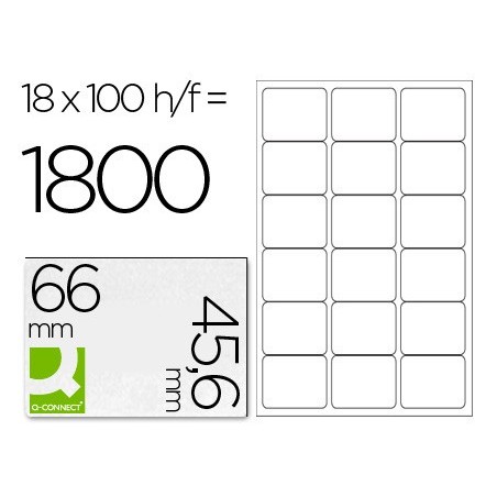 ETIQUETAS ADESIVA A4, Q-CONNECT, 66 X 45,6 MM