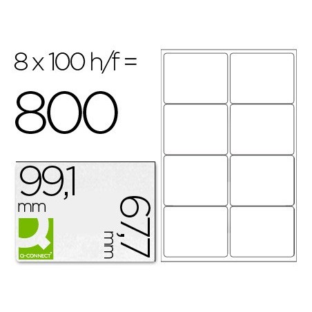 ETIQUETAS ADESIVA A4, Q-CONNECT, 99,1 X 67,7 MM