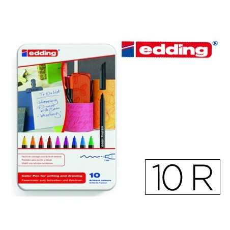 MARCADOR EDDING PONTA FIBRA 1200 -CAIXA DE 10 MARCADORES -PO