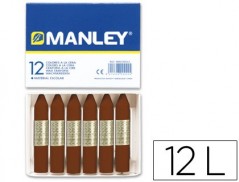 LAPIS CERA MANLEY 12 UNIDADES PARDO