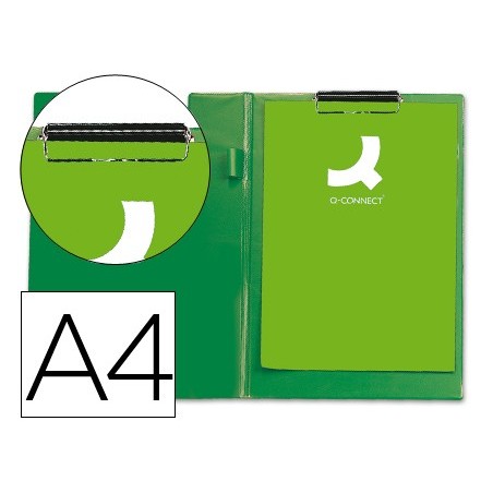 PASTA COM MOLA MINICLIP, Q-CONNECT, A4, VERDE