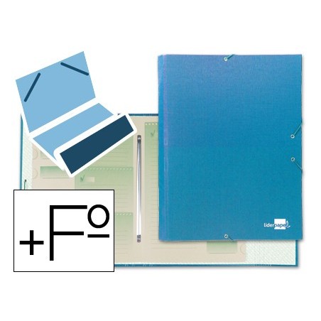 CAPA CLASSIFICADORA LIDERPAPEL COM 12 DEPARTAMENTOS, CELESTE