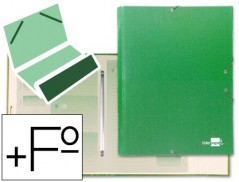 CAPA CLASSIFICADORA LIDERPAPEL COM 12 DEPARTAMENTOS, VERDE