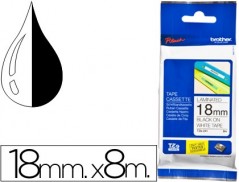FITA BROTHER TZ-241 LAMINADA BRANCO-PRETO 18MM X 8M