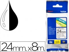 FITA BROTHER TZ-251 LAMINADA BRANCO-PRETO 24MM X 8M