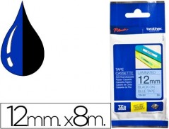 FITA BROTHER TZ-531 LAMINADA AZUL-PRETO12MM X 8M