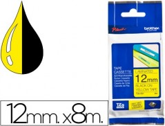 FITA BROTHER TZ-631 LAMINADA AMARELO-PRETO 12MM X 8M