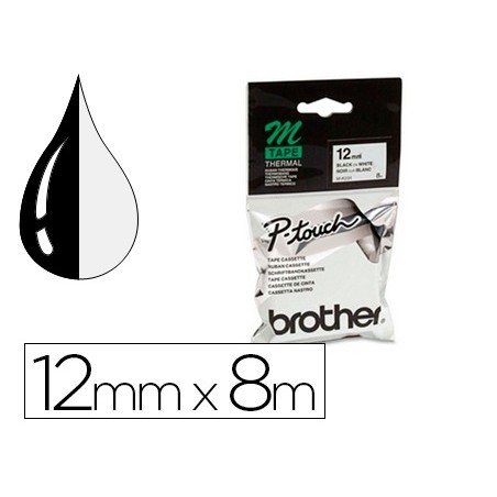 FITA BROTHER M-K231 PRETO-BRANCO 12 MM X 8 MT CONSUMIVEIS PA