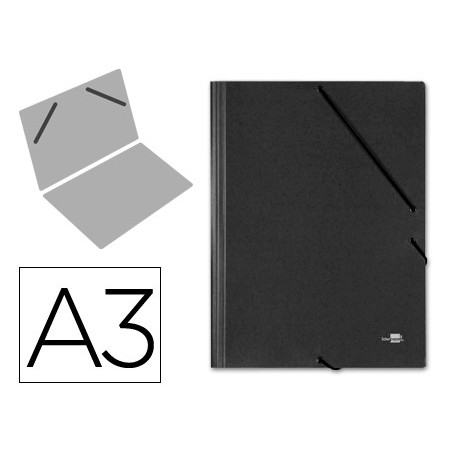 PASTA DE ELASTICOS LIDERPAPEL, A3, PRETO