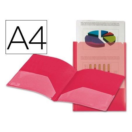 BOLSA DOSSIER BEAUTONE COM DUPLA BOLSA, A4 VERMELHA