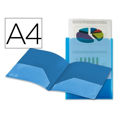 BOLSA DOSSIER BEAUTONE COM DUPLA BOLSA, A4 AZUL