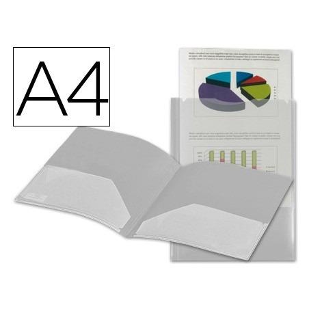 BOLSA DOSSIER BEAUTONE COM DUPLA BOLSA, A4 CRISTAL