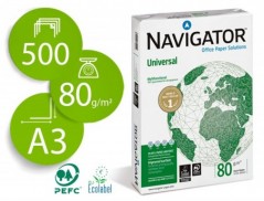 PAPEL FOTOCOPIA NAVIGATOR, A3, EMB. 500 FOLHAS, 80 GRS