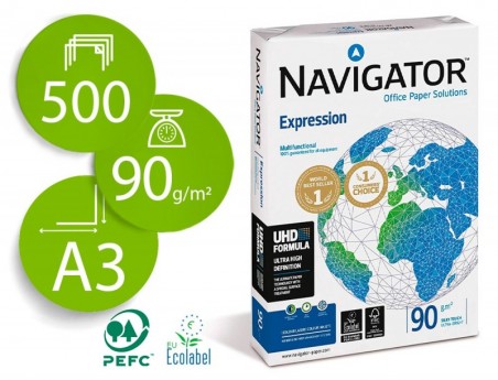 PAPEL FOTOCOPIA NAVIGATOR, A3, EMB. 500 FOLHAS, 90 GRS