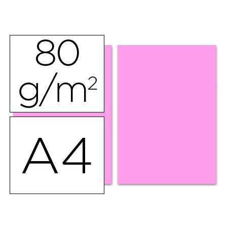 PAPEL DE COR LIDERPAPEL A4, EMB. 100 FLS, ROSA