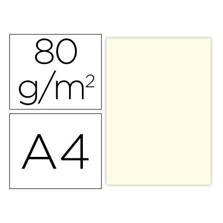 PAPEL DE COR LIDERPAPEL DIN A4 80 GR CREME -PACK DE 100 FOLH