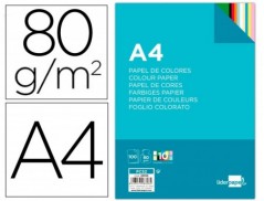 PAPEL DE COR LIDERPAPEL A4 EMB. 100 FLS 10 CORES X 10 FOLHAS