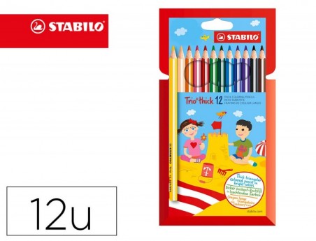 LAPIS DE CORES TRIO STABILO. 12 UNIDADES