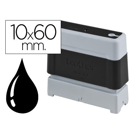 6un CARIMBO AUTOMATICO BROTHER 10 MM X 60 MM PRETO