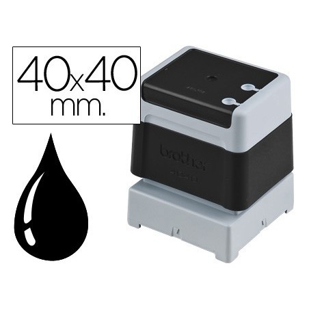 6un CARIMBO AUTOMATICO BROTHER 40 MM X 40 MM PRETO