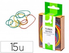ELASTICOS DE CORES Q-CONNECT CAIXA DE 15 GR