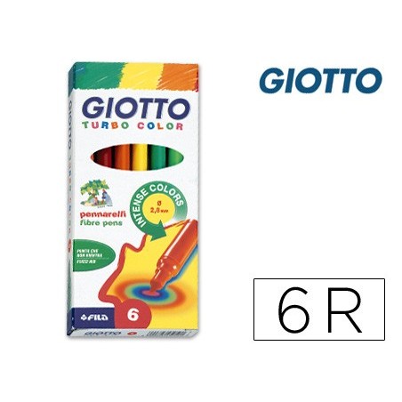 10un MARCADOR TURBO COLOR GIOTTO COM 6 UNIDADES