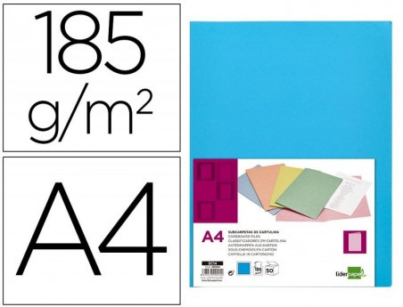 50un CLASSIFICADOR LIDERPAPEL EM CARTOLINA DE 180 GRS, A4, C