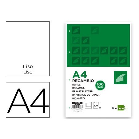 RECARGA LIDERPAPEL 100 FLS 100 GRS A4 LISO