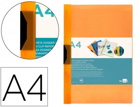 PASTA DOSSIER BEAUTONE COM CLIP LATERAL, A4, LARANJA