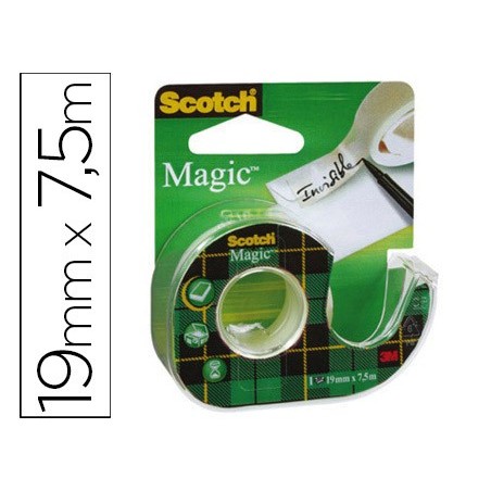 24un FITA ADESIVA SCOTCH MAGIC 7,5X19MM EM DESENROLADOR