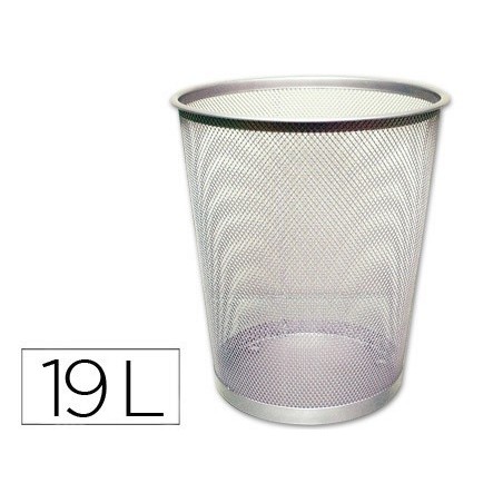 CESTO DE PAPEIS Q-CONNECT DE REDE METALICO PRATA CAPACIDADE