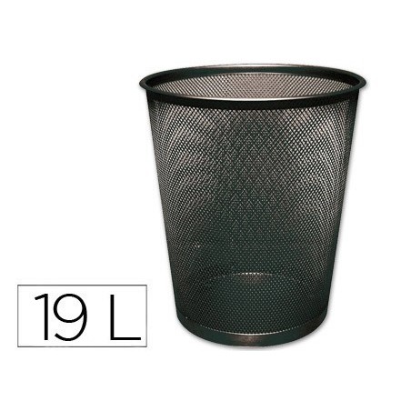 CESTO DE PAPEIS Q-CONNECT DE REDE METALICO PRETO CAPACIDADE