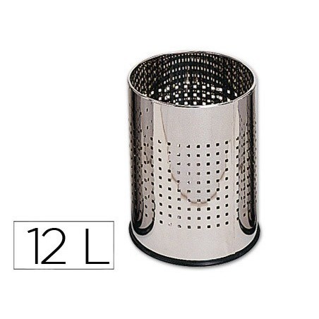 CESTO DE PAPEIS Q-CONNECT METALICO CROMADO CAPACIDADE 12 LIT