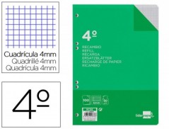 RECARGA LIDERPAPEL QUARTO 100 F 6TC-01 QUADRICULADO 4 MM 6 F