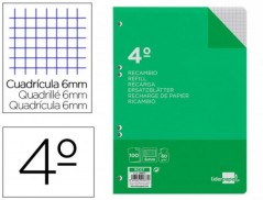 RECARGA LIDERPAPEL QUARTO 100 F 6TC-07 QUADRICULADO 6 MM 6 F