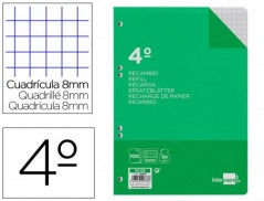 RECARGA LIDERPAPEL QUARTO 100 F 6TC-08 QUADRICULADO 8 MM 6 F