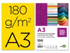 CARTOLINA 180 GRS/Mì. LIDERPAPEL 100 FOLHAS, A3, AMARELO