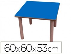 MESA MADEIRA MOBETUC T2 QUADRADA COM TAMPA LAMINADA FAIA60X6